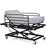 Ferlex - Cama articulada con Carro Elevador | Colchón Sanitario viscoelástico | Barandillas abatibles (90x190)